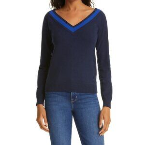 L’Agence Antoinette V Cut Boat Neck Pullover Sweater